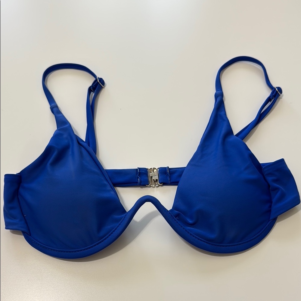 Zaful Blue Bikini Top with Underwire and removable pads size small